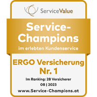 Siegel: ERGO ist Service Champion 2021